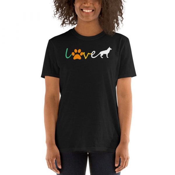 Love Blue Heeler Gift Red Australian Cattle Dog Paw Print Short-Sleeve Unisex T-Shirt