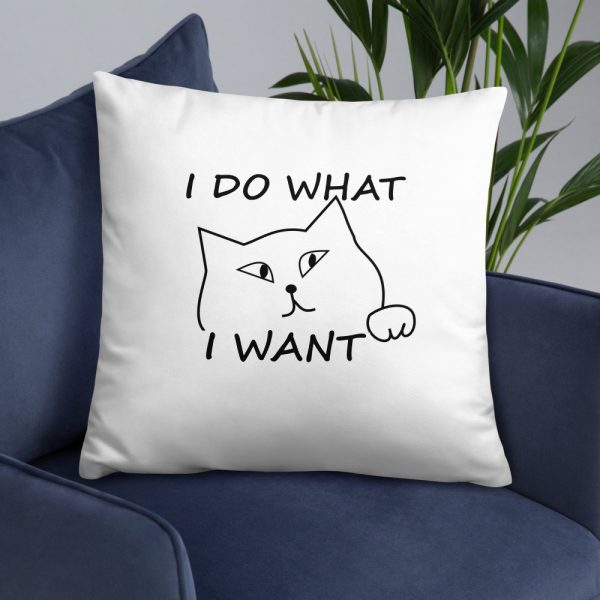 I do what I want with my cat Basic Pillow