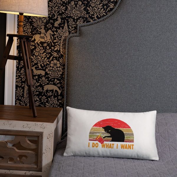 I Do What I Want cat lover Basic Pillow