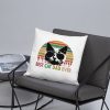 Best Cat Dad Ever Vintage Retro Cat Father's day Basic Pillow