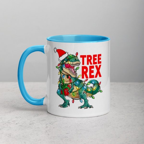 Christmas Dinosaur Tree Rex Pajamas , Tree Rex, T-Rex , Xmas Gifts Mug with Color Inside