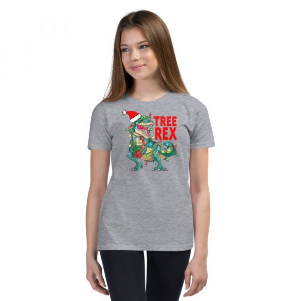Christmas Dinosaur Tree Rex Pajamas , Tree Rex, T-Rex , Xmas Gifts Youth Short Sleeve T-Shirt