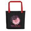 Faith Hope Love Breast Cancer Awareness Flower Pink Tote bag