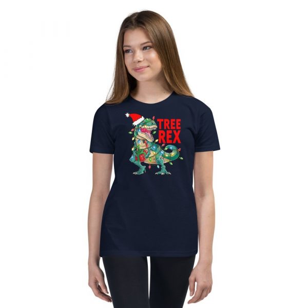 Christmas Dinosaur Tree Rex Pajamas , Tree Rex, T-Rex , Xmas Gifts Youth Short Sleeve T-Shirt