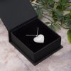 Customized Engraved Silver Heart Necklace Necklace Customized Name Engraved Silver Heart Necklace
