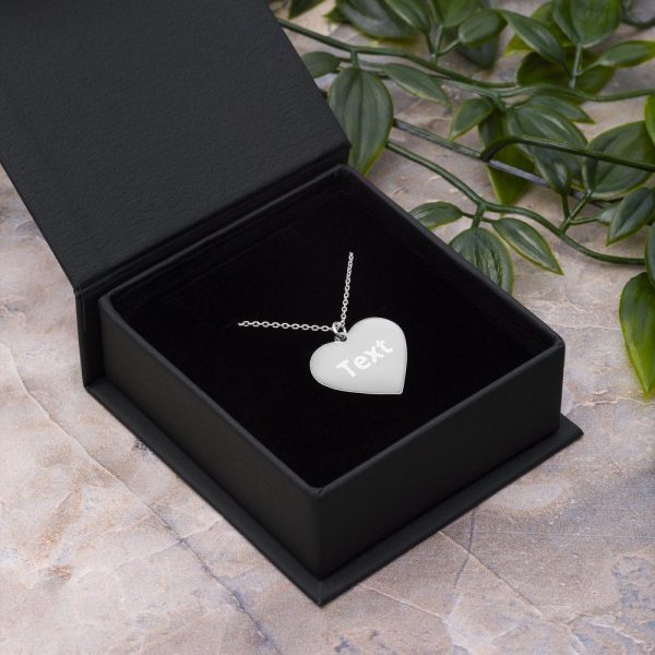 Customized Engraved Silver Heart Necklace Necklace Customized Name Engraved Silver Heart Necklace