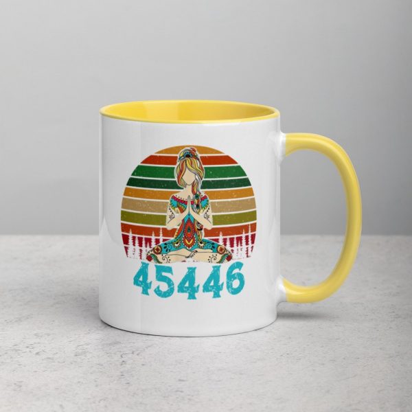 45446 Beige AF 45% against 45 Yoga Namaste Mug with Color Inside