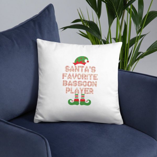 Santa's Favorite Bassoon Player Funny Christmas Gift Basic Pillow
