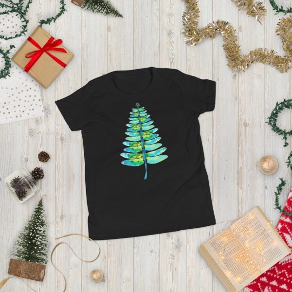 Christmas insect Lover Xmas Dragonfly Christmas Tree Youth Short Sleeve T-Shirt