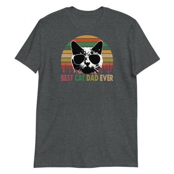 Best Cat Dad Ever Vintage Retro Cat Father's day Short-Sleeve Unisex T-Shirt