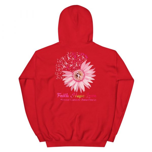 Faith Hope Love Breast Cancer Awareness Flower Pink Unisex Hoodie