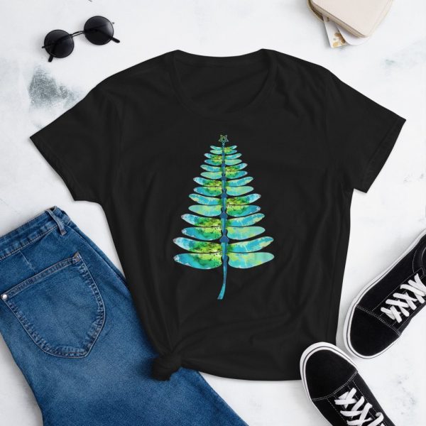 Christmas insect Lover Xmas Dragonfly Christmas Tree Women's short sleeve t-shirt