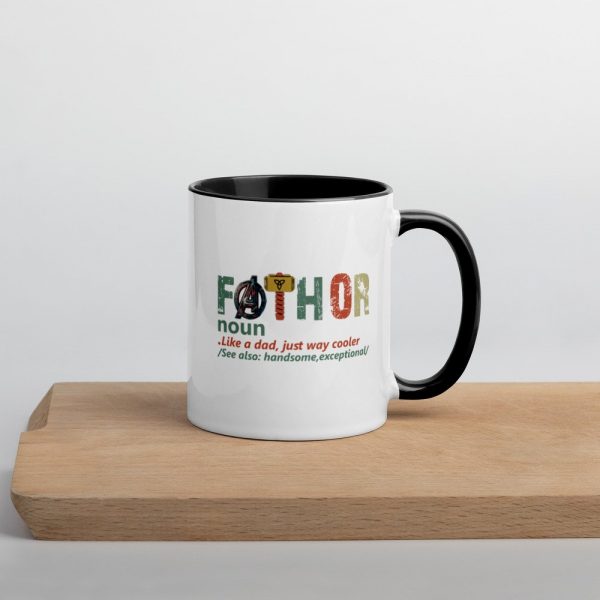 fathor dad and son,Retro Fathor  Mug with Color Inside