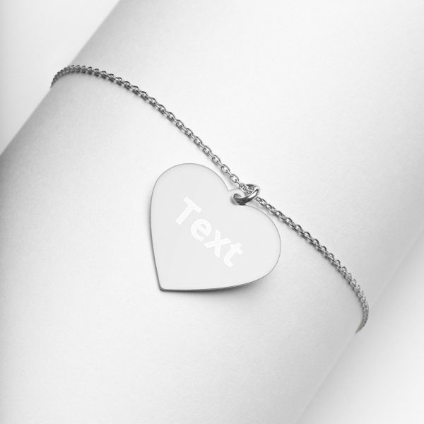 Customized Engraved Silver Heart Necklace Necklace Customized Name Engraved Silver Heart Necklace
