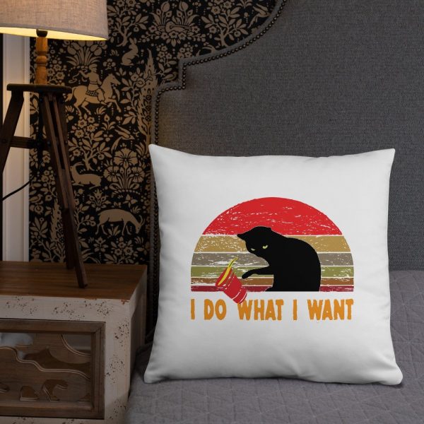 I Do What I Want cat lover Basic Pillow