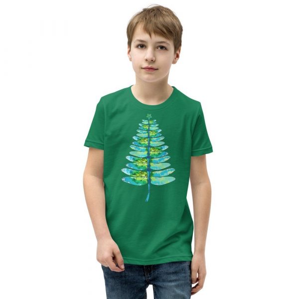 Christmas insect Lover Xmas Dragonfly Christmas Tree Youth Short Sleeve T-Shirt