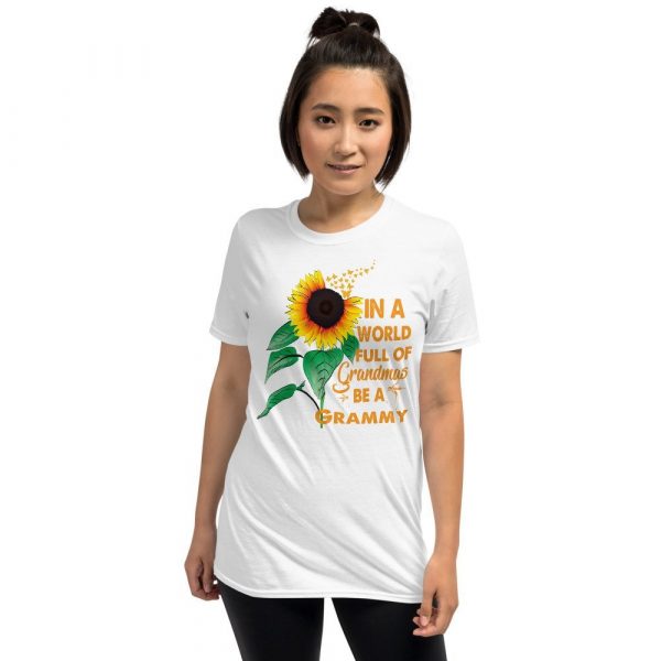 Womens In A World Full Of Grandmas Be a Grammy Sunflower Butterfly Short-Sleeve Unisex T-Shirt