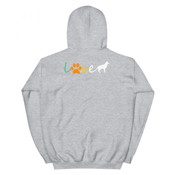 Love Blue Heeler Gift Red Australian Cattle Dog Paw Print Unisex Hoodie