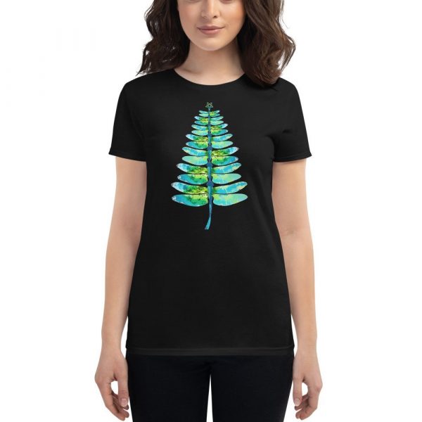 Christmas insect Lover Xmas Dragonfly Christmas Tree Women's short sleeve t-shirt