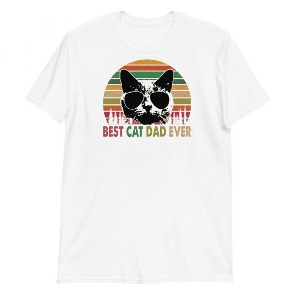 Best Cat Dad Ever Vintage Retro Cat Father's day Short-Sleeve Unisex T-Shirt