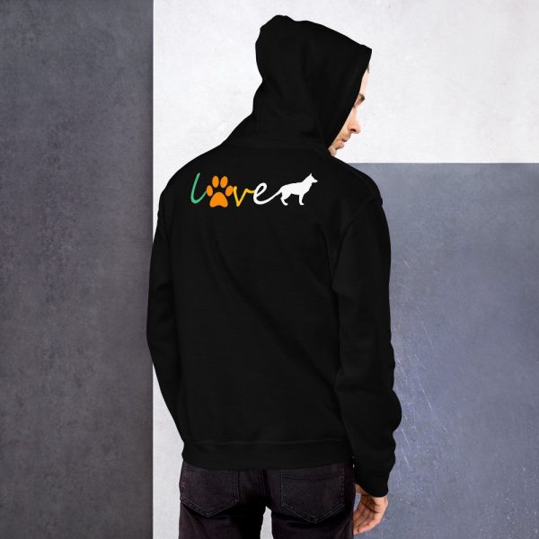Love Blue Heeler Gift Red Australian Cattle Dog Paw Print Unisex Hoodie