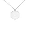 Customized Engraved Silver Hexagon Necklace Necklace Customized Name Engraved Silver Hexagon Necklace