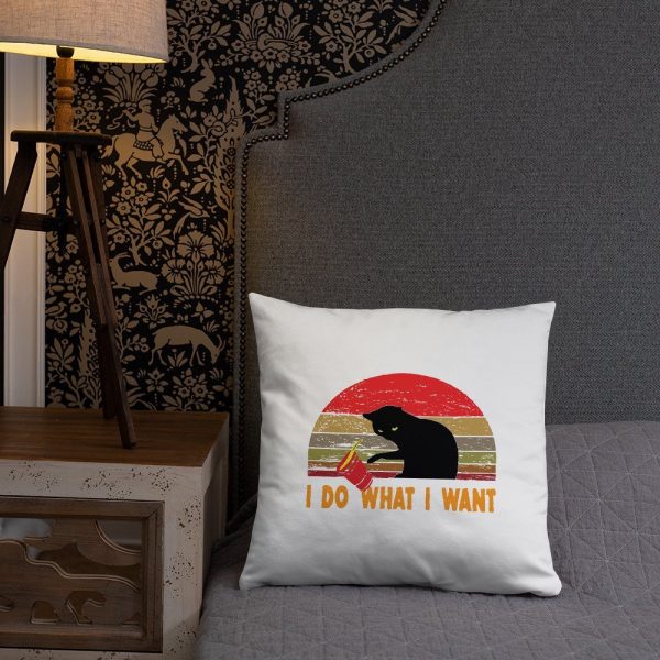 I Do What I Want cat lover Basic Pillow