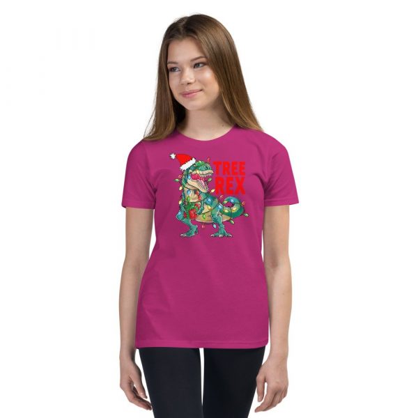 Christmas Dinosaur Tree Rex Pajamas , Tree Rex, T-Rex , Xmas Gifts Youth Short Sleeve T-Shirt