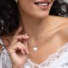 Customized Engraved Silver Heart Necklace Necklace Customized Name Engraved Silver Heart Necklace