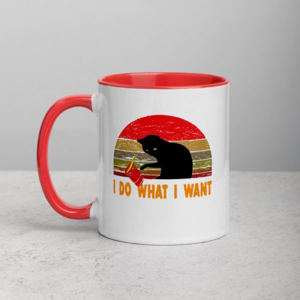 I Do What I Want cat lover Mug with Color Inside