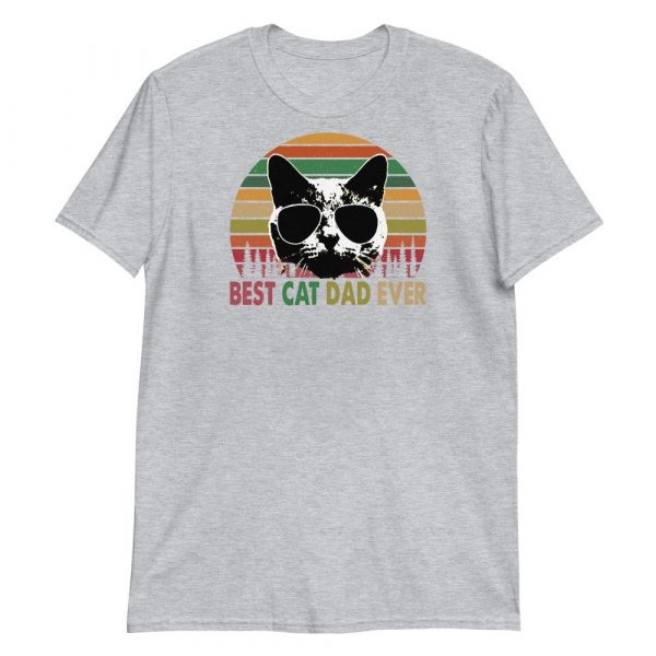 Best Cat Dad Ever Vintage Retro Cat Father's day Short-Sleeve Unisex T-Shirt