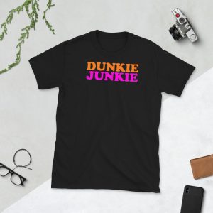 Dunkie Junkie Love Funny Coffee Sayings Novelty Gift Funny Short-Sleeve Unisex T-Shirt