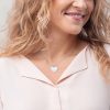 Customized Engraved Silver Heart Necklace Necklace Customized Name Engraved Silver Heart Necklace