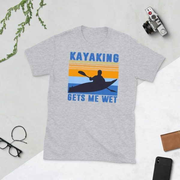 Kayaking Gets Me Wet Funny Kayak Tee Christmas,Birthday Gift Short-Sleeve Unisex T-Shirt