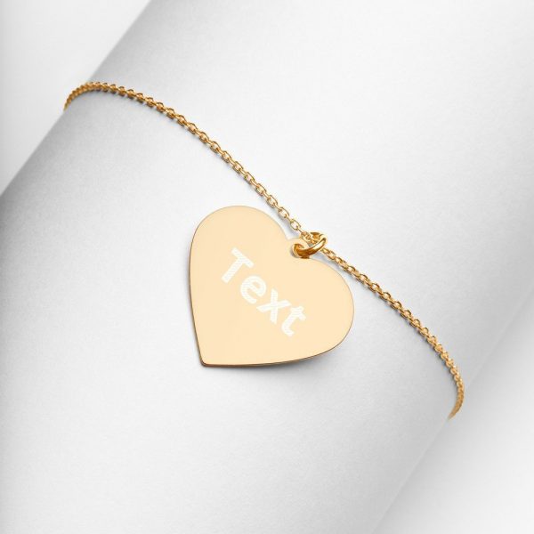 Customized Engraved Silver Heart Necklace Necklace Customized Name Engraved Silver Heart Necklace