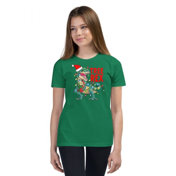 Christmas Dinosaur Tree Rex Pajamas , Tree Rex, T-Rex , Xmas Gifts Youth Short Sleeve T-Shirt