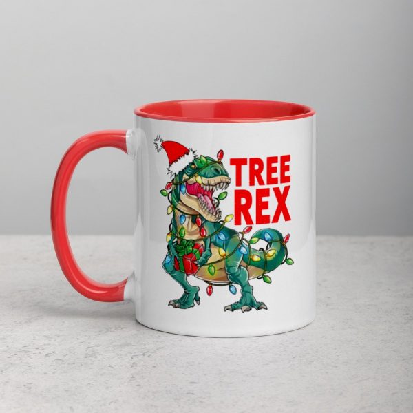 Christmas Dinosaur Tree Rex Pajamas , Tree Rex, T-Rex , Xmas Gifts Mug with Color Inside
