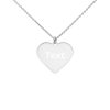 Customized Engraved Silver Heart Necklace Necklace Customized Name Engraved Silver Heart Necklace