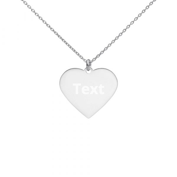 Customized Engraved Silver Heart Necklace Necklace Customized Name Engraved Silver Heart Necklace