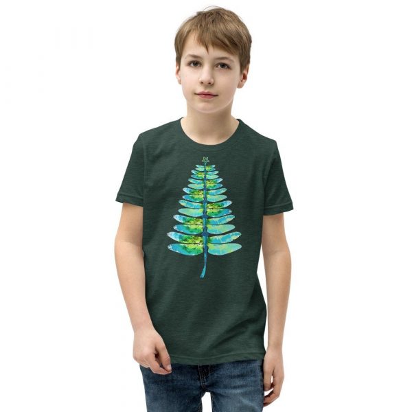 Christmas insect Lover Xmas Dragonfly Christmas Tree Youth Short Sleeve T-Shirt