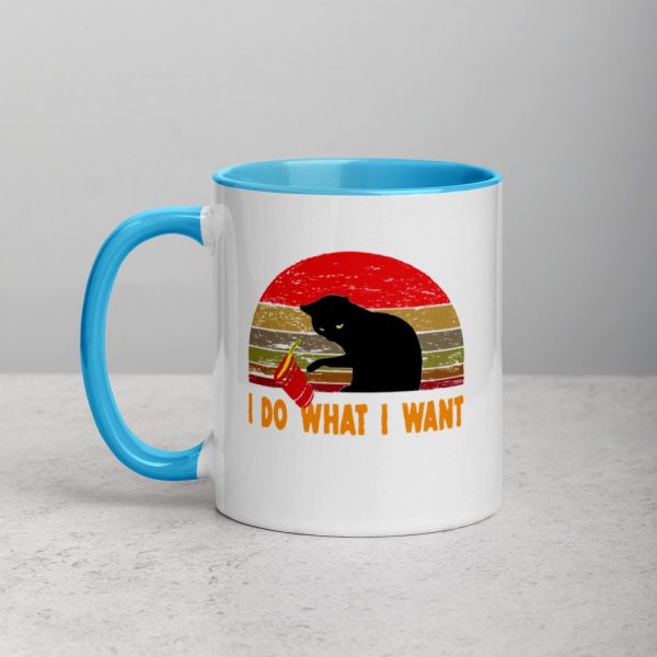 I Do What I Want cat lover Mug with Color Inside