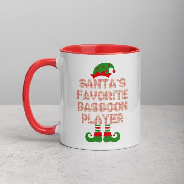 Santa's Favorite Bassoon Player Funny Christmas Gift Mug with Color Inside