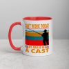 Funny I Can’t Work Today My Arm is in a Cast Fishing Mug with Color Inside