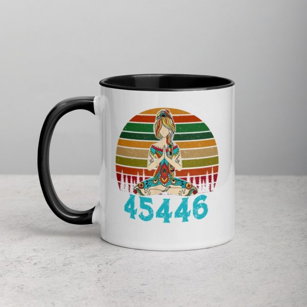 45446 Beige AF 45% against 45 Yoga Namaste Mug with Color Inside