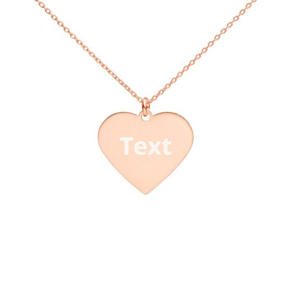 Customized Engraved Silver Heart Necklace Necklace Customized Name Engraved Silver Heart Necklace