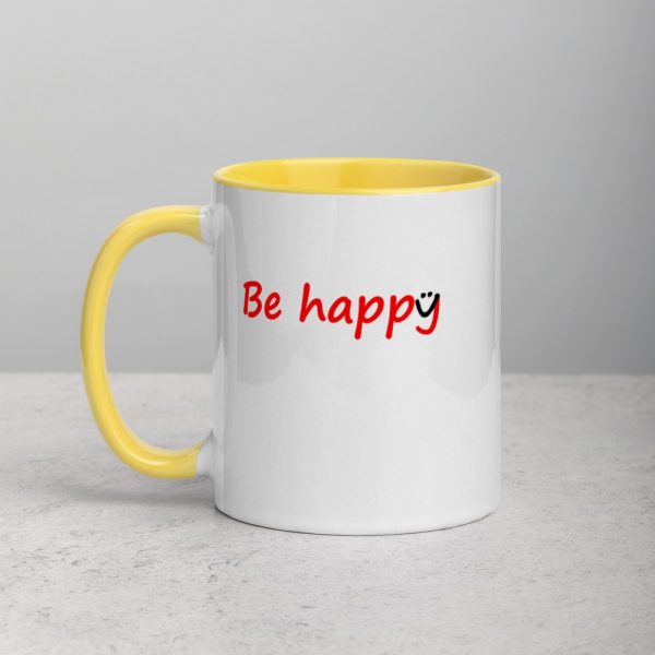Be Happy Smiley Mug with Color Inside