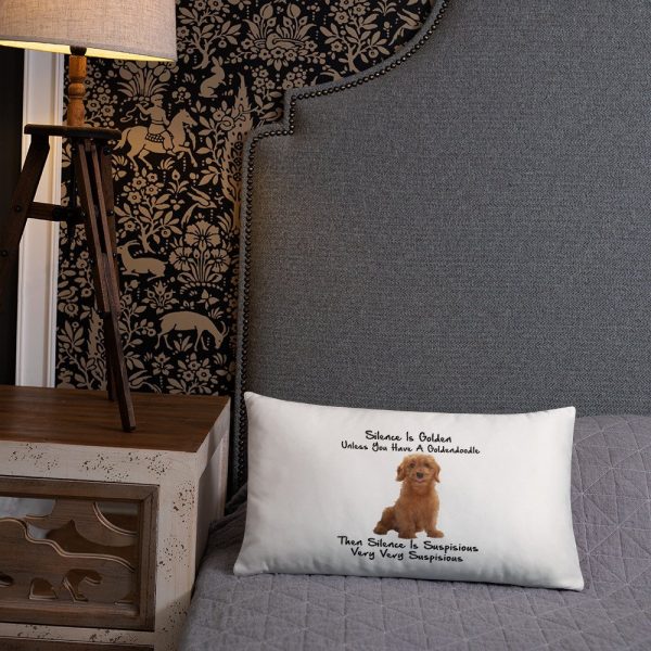 Silence Is Golden Unless You Have A Goldendoodle Funny Basic Pillow