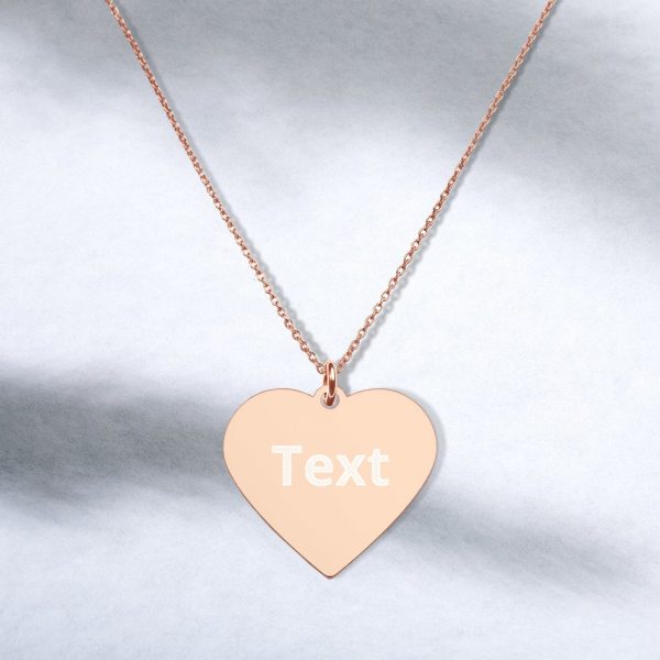 Customized Engraved Silver Heart Necklace Necklace Customized Name Engraved Silver Heart Necklace