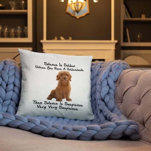Silence Is Golden Unless You Have A Goldendoodle Funny Basic Pillow