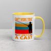 Funny I Can’t Work Today My Arm is in a Cast Fishing Mug with Color Inside